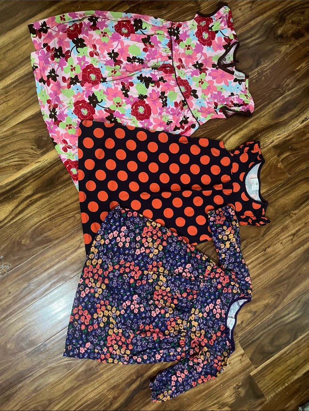 Hanna Andersson Girls Floral & Polka Dot Dress Mix - Pink, Red, Black, Navy